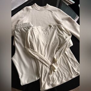 lululemon athletica Cream Crew Neck Sweater